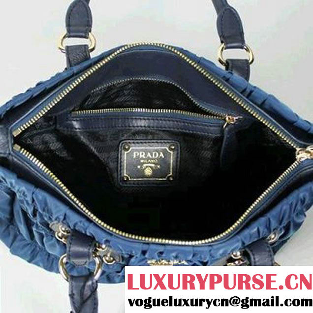 Replica Prada Tessuto Gauffre Tote Bag 1336 Blue  