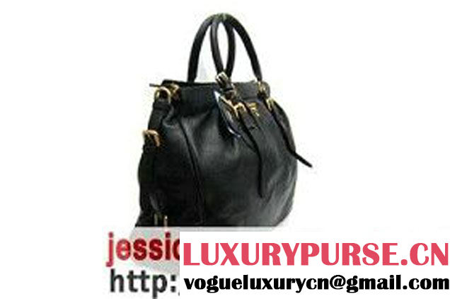 Prada BN1230 Leather Tote Bags Black   