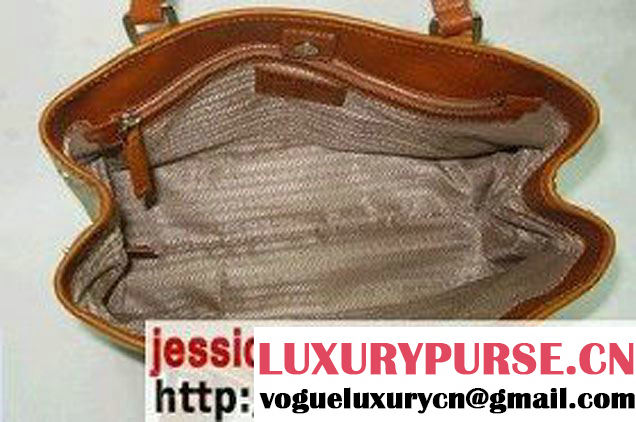 Prada BR3412 Leather Tote Bag Light Coffee   
