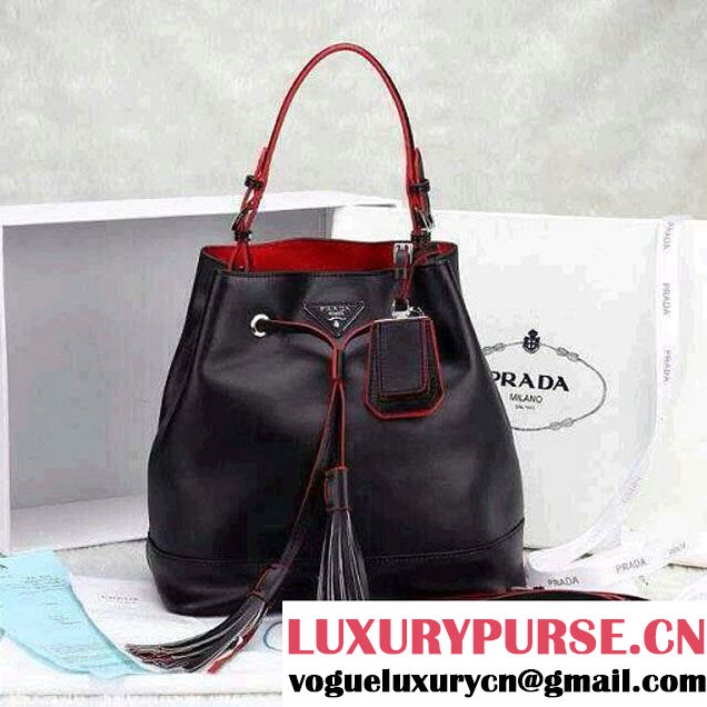 Prada Bucket Bag All-Leather in Black 2014