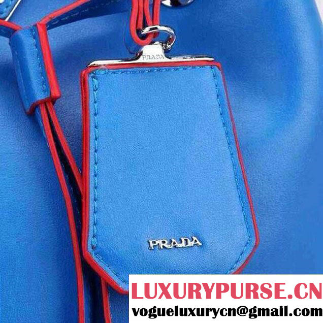 Prada Bucket Bag All-Leather in Blue 2014