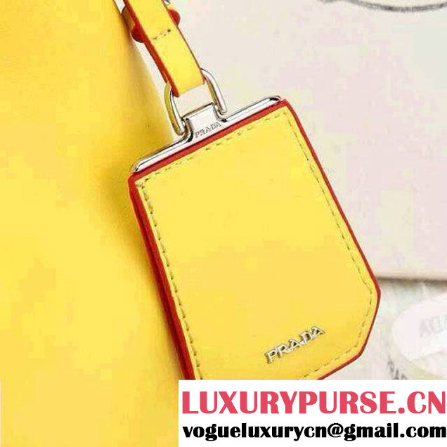 Prada Bucket Bag All-Leather in Yellow 2014