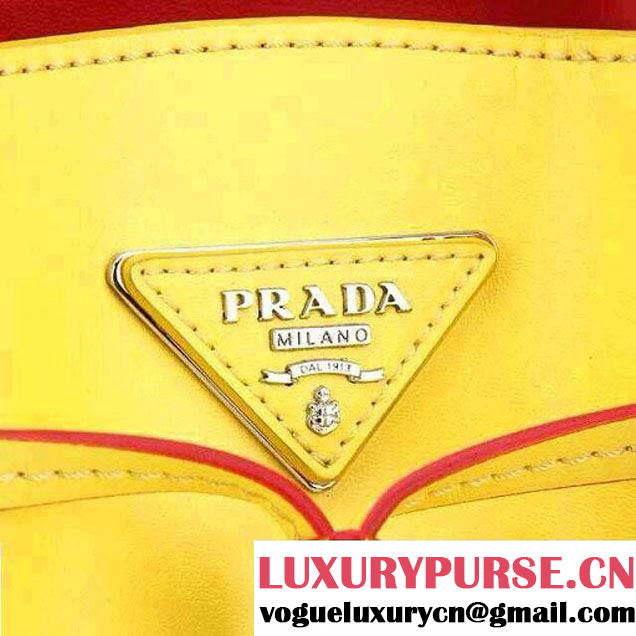 Prada Bucket Bag All-Leather in Yellow 2014