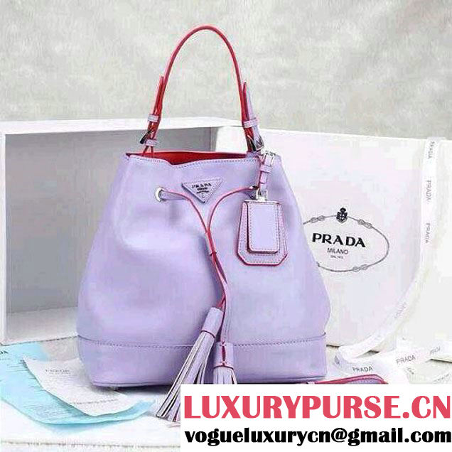 Prada Bucket Bag All-Leather in Lavender 2014