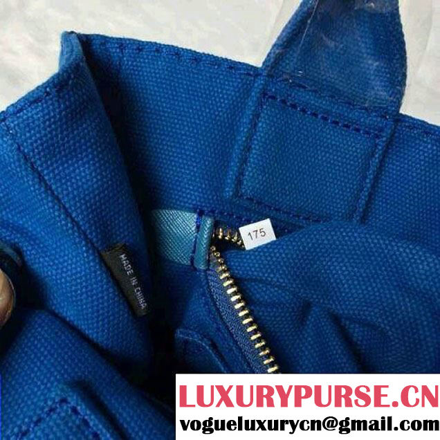 Prada Logo-Print Canvas Tote Bag in Royalblue