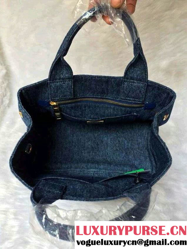 Prada Logo-Print Canvas Tote Bag in Blue