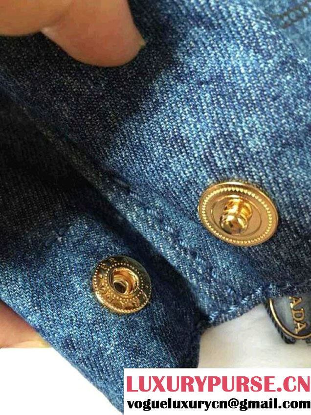 Prada Logo-Print Canvas Tote Bag in Blue