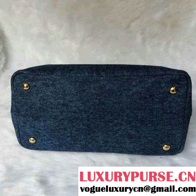 Prada Logo-Print Canvas Tote Bag in Blue