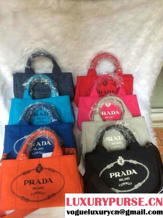 Prada Logo-Print Canvas Tote Bag in Turquoise