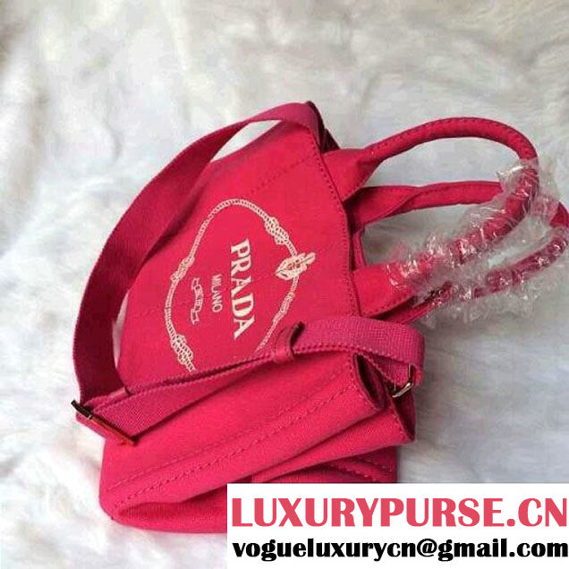 Prada Logo-Print Canvas Tote Bag in Pink