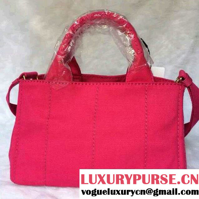 Prada Logo-Print Canvas Tote Bag in Pink