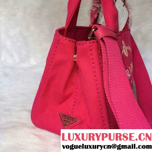 Prada Logo-Print Canvas Tote Bag in Pink