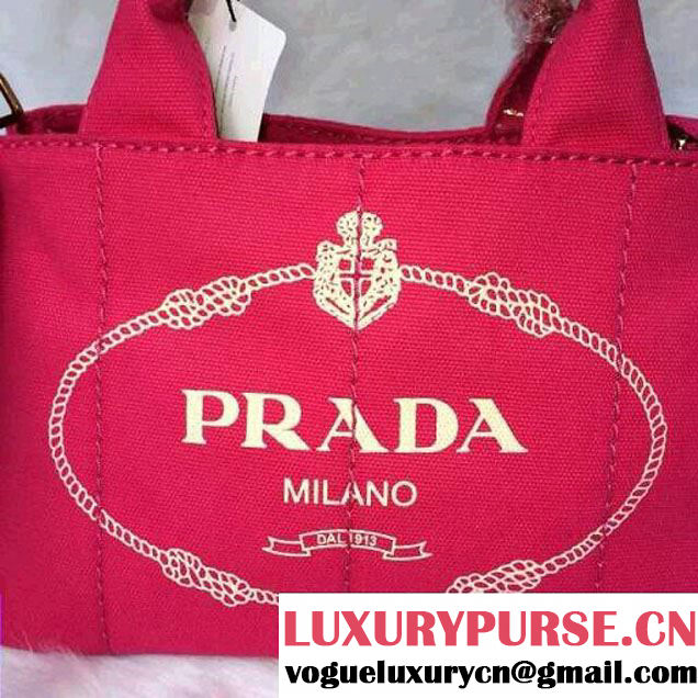 Prada Logo-Print Canvas Tote Bag in Pink