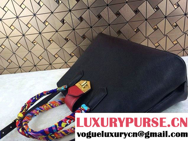 Prada Top Handle Patent Saffiano Leather Tote Bag in Black
