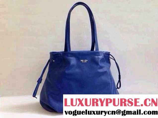 Prada Top Handle Tote Bag in Blue 2014