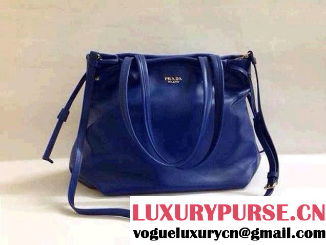 Prada Top Handle Tote Bag in Blue 2014