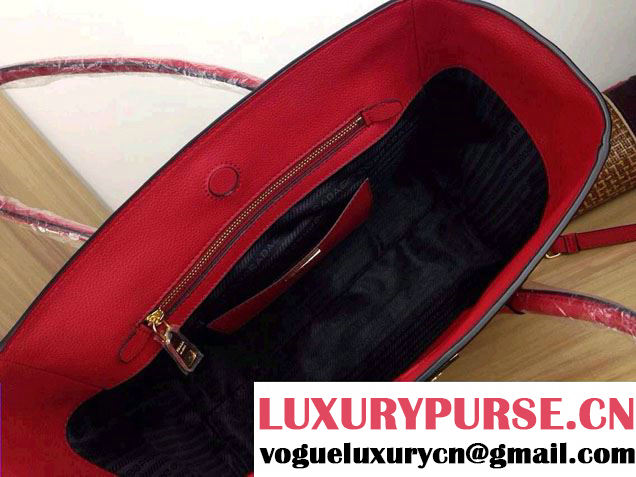 Prada Calf Leather Tote Bag BN2829 Red