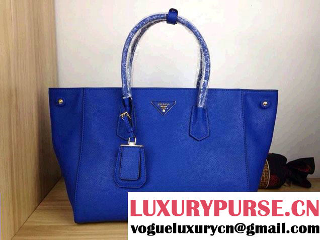 Prada Calf Leather Tote Bag BN2829 Blue