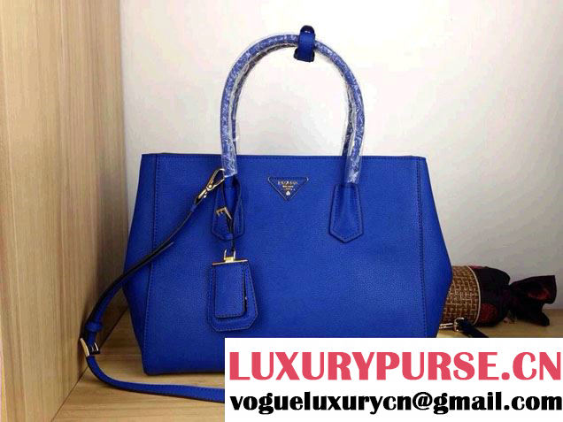 Prada Calf Leather Tote Bag BN2829 Blue