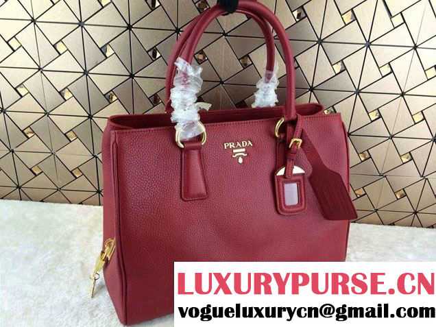 Prada Deerskin Pattern Shopping Tote Bag BR4743 Red 2014