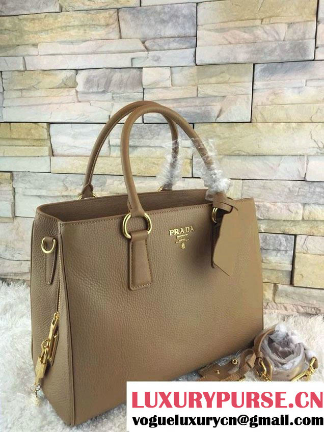 Prada Deerskin Pattern Shopping Tote Bag BR4743 Camel 2014