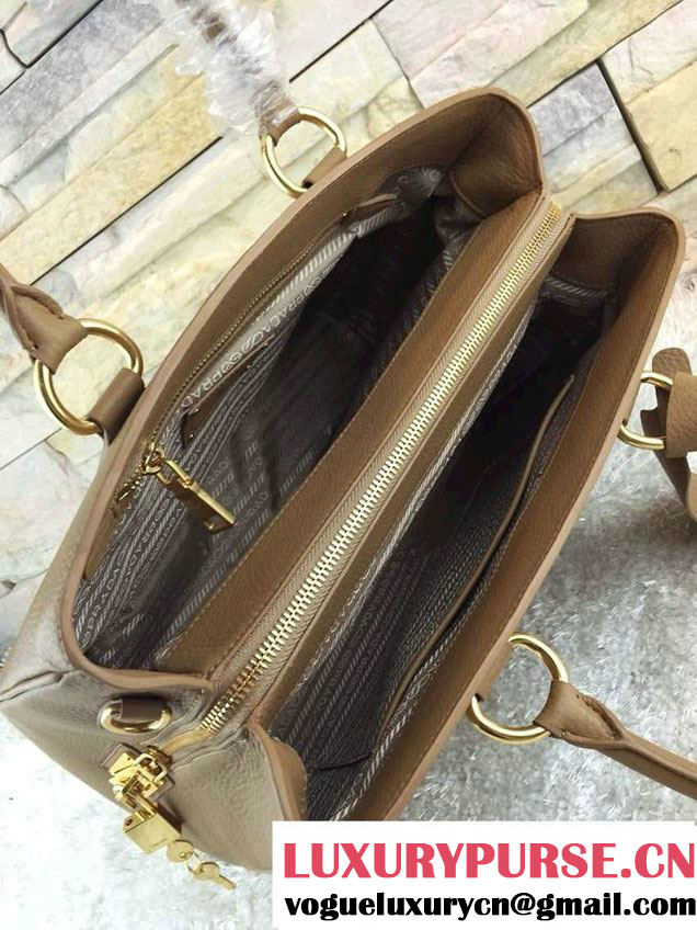 Prada Deerskin Pattern Shopping Tote Bag BR4743 Camel 2014