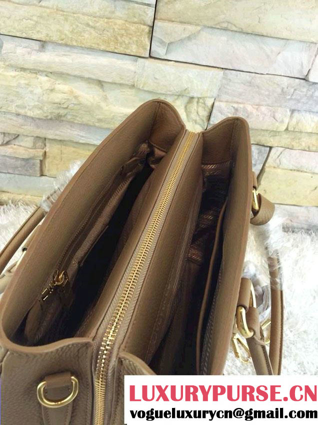 Prada Deerskin Pattern Shopping Tote Bag BR4743 Camel 2014