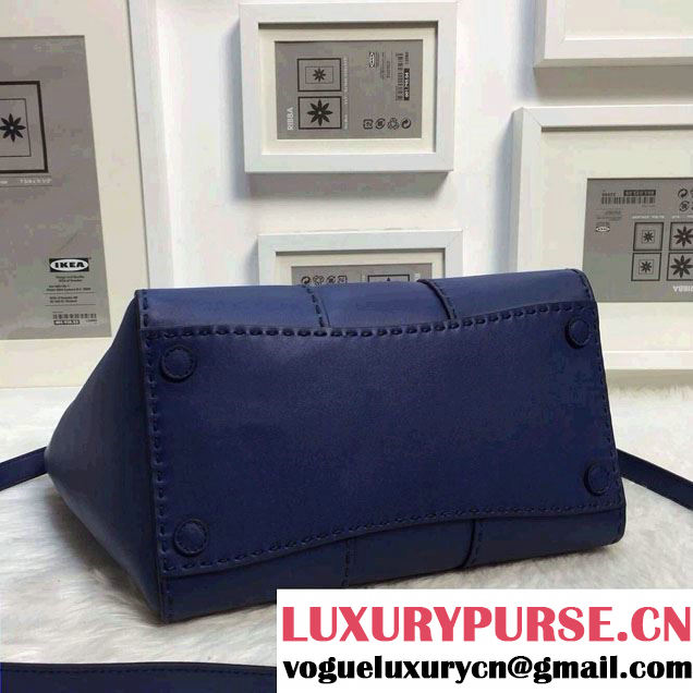 Prada Hand-stitched City Calf Leather Tote Bag B2861K Cornflower Blue 2015