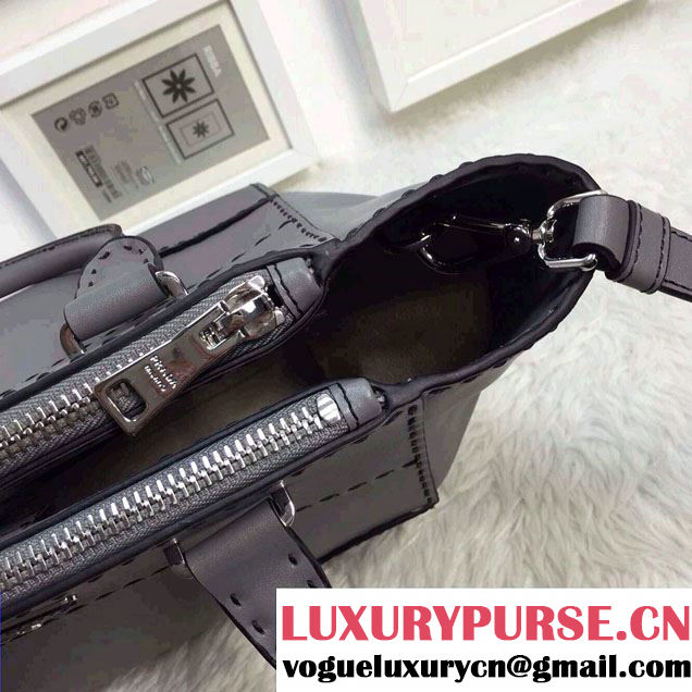 Prada Hand-stitched City Calf Leather Tote Bag B2861K Marble 2015
