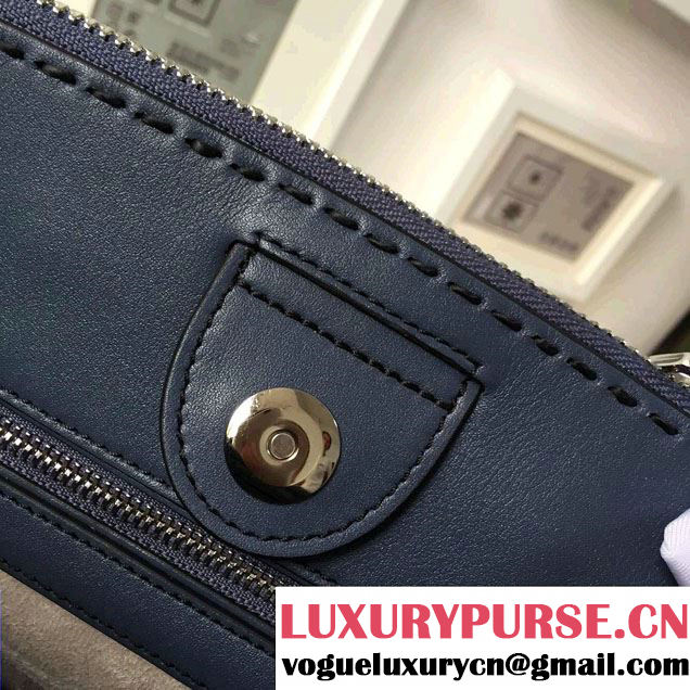 Prada Hand-stitched City Calf Leather Tote Bag B2861K Baltic Blue 2015