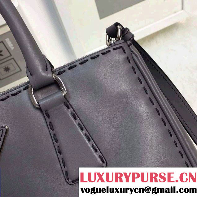 Prada Hand-stitched City Calf Leather Tote Bag BN2863 Marble 2015