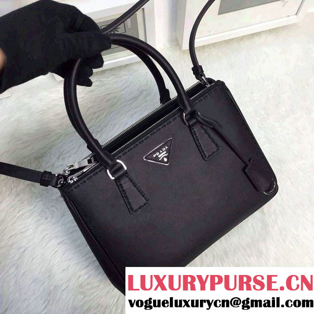 Prada Hand-stitched City Calf Leather Tote Bag BN2863 Black 2015