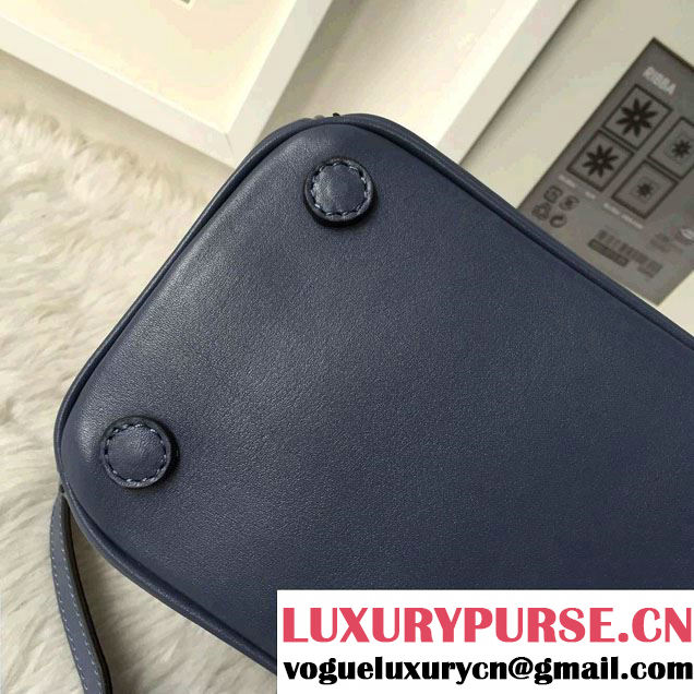 Prada Hand-stitched City Calf Leather Tote Bag BN2863 Baltic Blue 2015