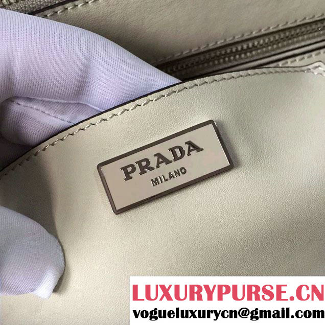 Prada Hand-stitched City Calf Leather Tote Bag BN2274 Chalk White 2015