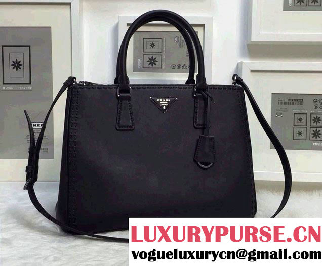 Prada Hand-stitched City Calf Leather Tote Bag BN2274 Black 2015