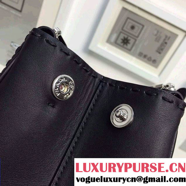 Prada Hand-stitched City Calf Leather Tote Bag BN2274 Black 2015
