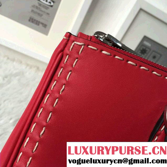 Prada Hand-stitched City Calf Leather Tote Bag BN2274 Red 2015