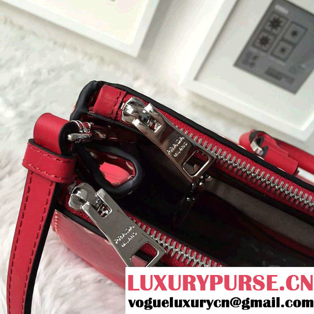 Prada Hand-stitched City Calf Leather Tote Bag BN2274 Red 2015