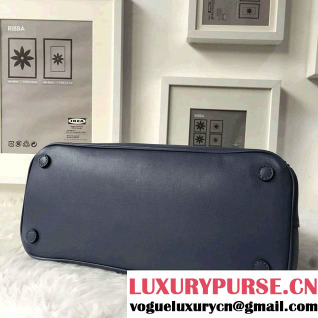 Prada Hand-stitched City Calf Leather Tote Bag BN2274 Baltic Blue 2015