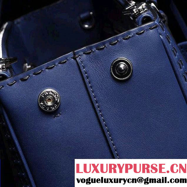 Prada Hand-stitched City Calf Leather Tote Bag BN2274 Cornflower Blue 2015