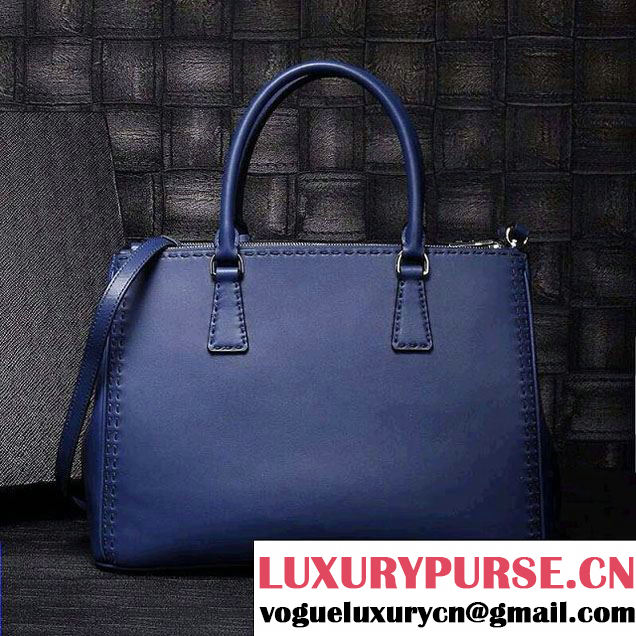 Prada Hand-stitched City Calf Leather Tote Bag BN2274 Cornflower Blue 2015