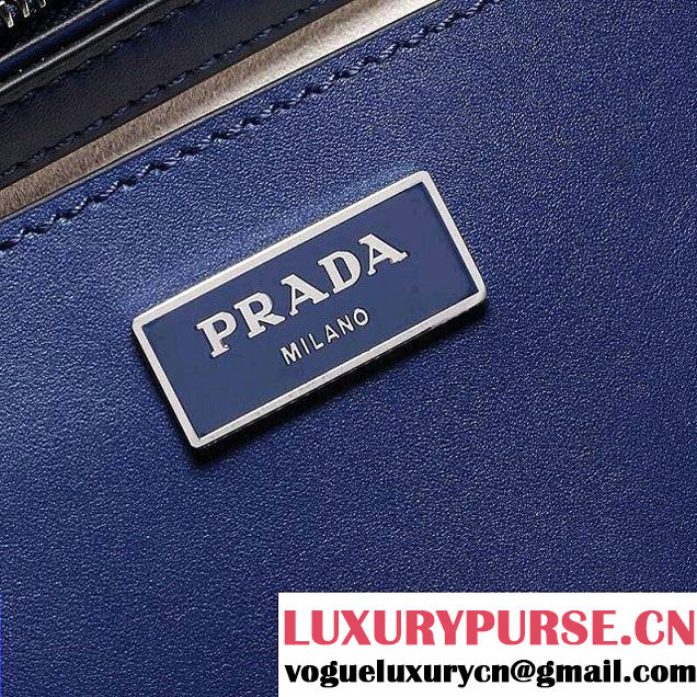 Prada Hand-stitched City Calf Leather Tote Bag BN2274 Cornflower Blue 2015