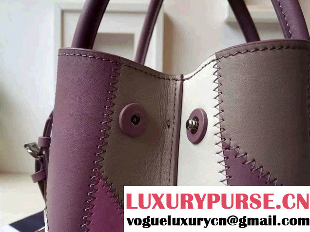 Prada Patchwork Double Handle Tote Bag B2887P Multicolor Purple 2015