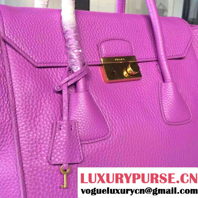 Prada Clemence Leather Tote Bag 2669 Light Purple 2015
