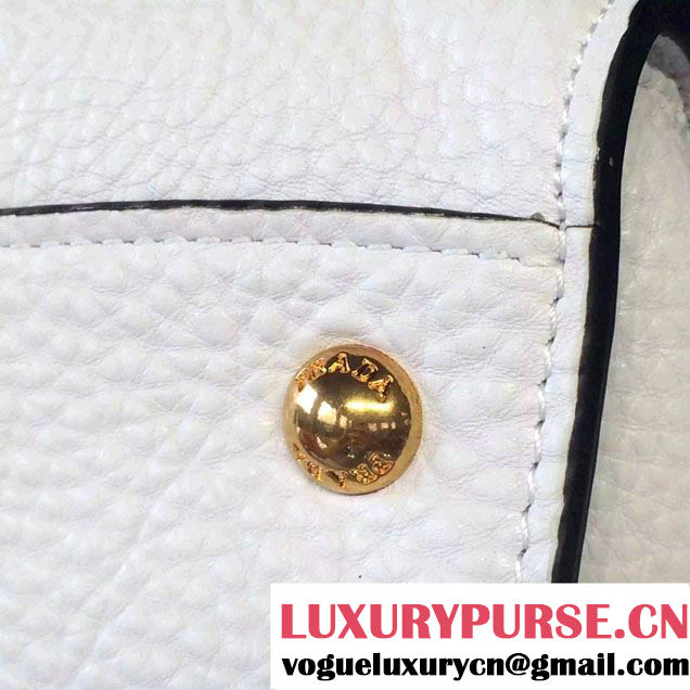 Prada Clemence Leather Tote Bag 2669 White 2015