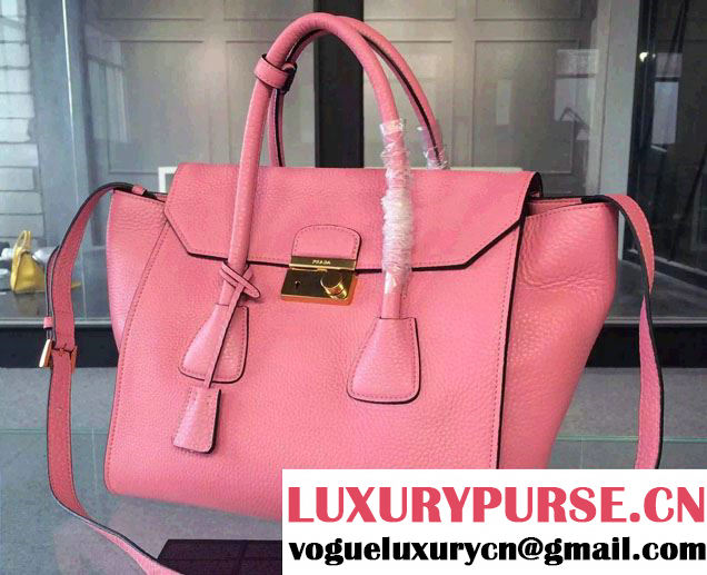 Prada Clemence Leather Tote Bag 2669 Pink 2015