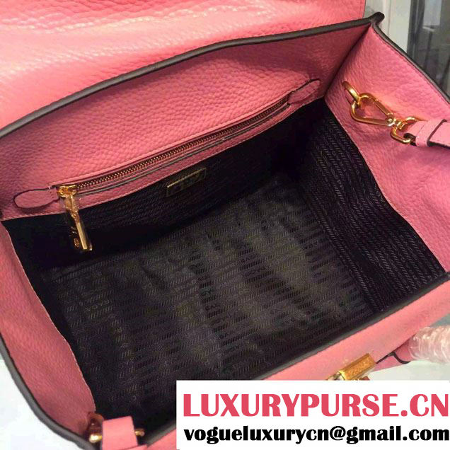 Prada Clemence Leather Tote Bag 2669 Pink 2015