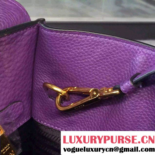 Prada Clemence Leather Tote Bag 2669 Purple 2015