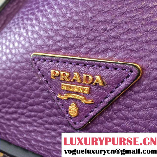 Prada Clemence Leather Tote Bag 2669 Purple 2015