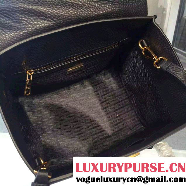 Prada Clemence Leather Tote Bag 2669 Black 2015